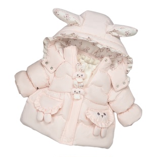 洋气女童羽绒棉服女宝宝冬装棉袄婴儿小女孩冬季上衣加厚棉衣外套