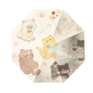 猫咪雨伞女晴雨两用防晒太阳伞小巧便携折叠全自动伞小清新遮阳伞