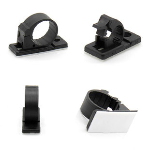 黑色扣式背胶自粘贴线扣塑料客厅线卡子固定器电线固定座无痕卡箍