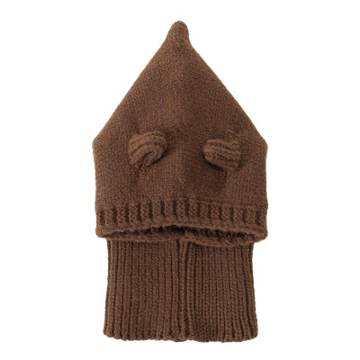 秋冬款宝宝针织帽围脖一体式