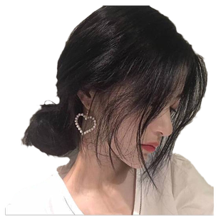 圆脸显瘦的大爱心珍珠s925银针耳环女气质长款耳坠2025心形耳饰