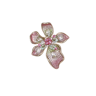 shes茜子爱的模样璀璨工艺水晶大朵兰花胸针优雅奢华高档胸花配饰