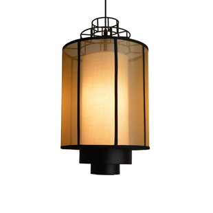 新中式餐饮卡座单头吊灯禅意复古饭店包间茶室餐厅民宿灯具带射灯