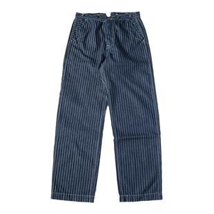 NON STOCK 1920s WABASH拔印波点铁路工装长裤 直筒牛仔裤子