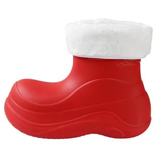 JEEP雨鞋女款2025新款水鞋加绒雨靴女冬防水小丑鞋红色加厚雪地靴