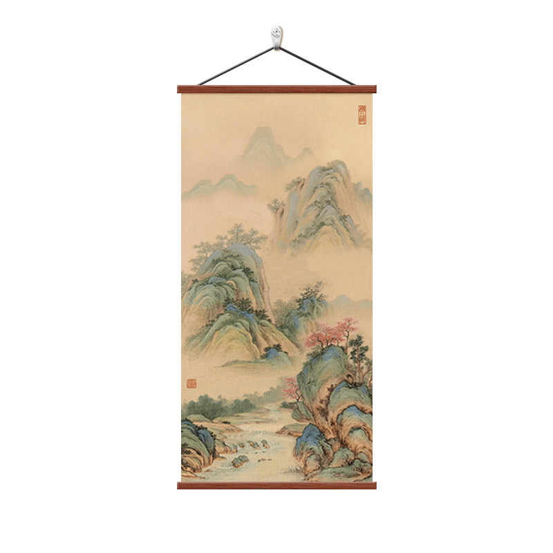 靠山图玄关装饰画宋代美学山水画