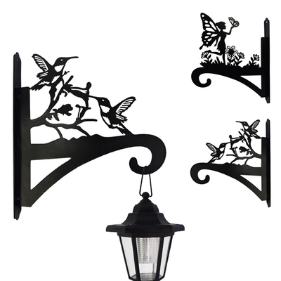 铁艺三角墙壁挂钩太阳能六角灯