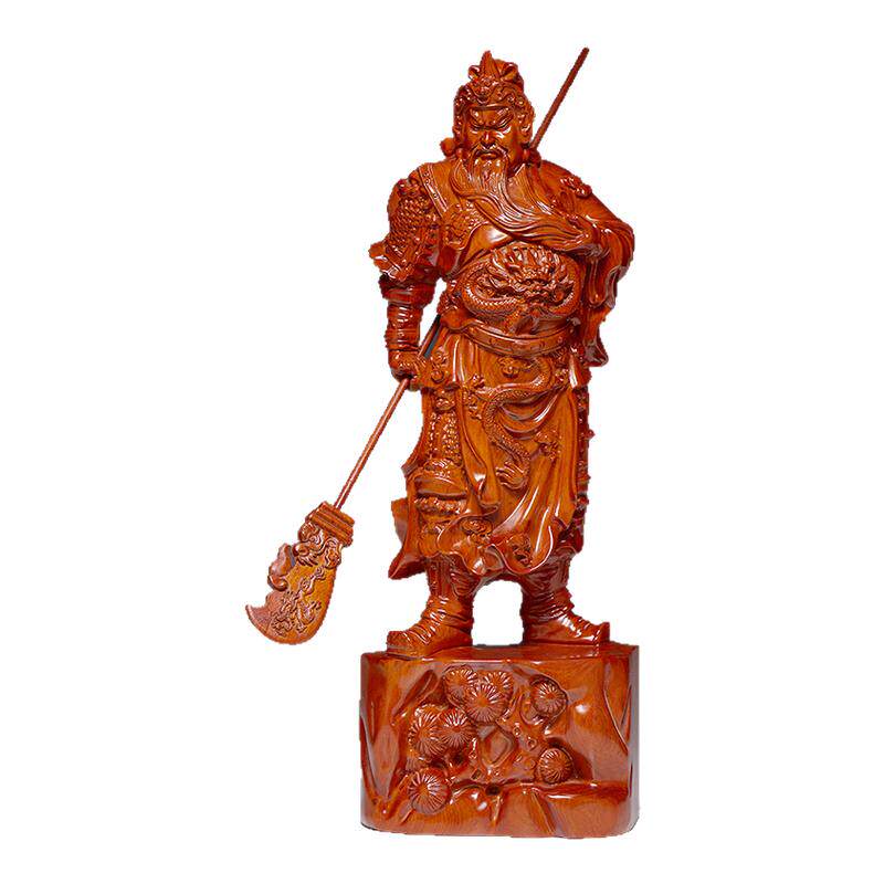 花梨木雕关公像摆件客厅大号实木质武财神供奉红木头关羽神像店铺