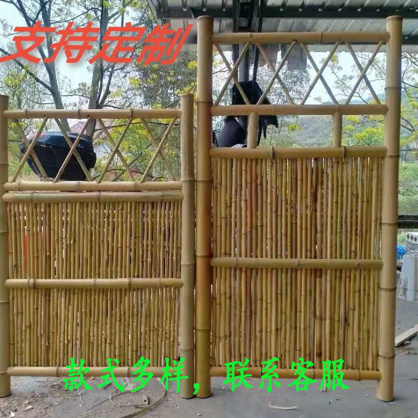 户外栅栏围栏日式竹编制品护栏庭院花园竹门竹栅栏围墙竹墙竹篱笆