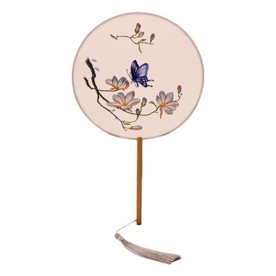 Auramoon扇子双面刺绣团扇古风