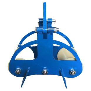 加厚重型电缆滑轮转角井口管口保护桥架管道滑车专用三联钢轮放线