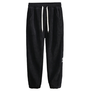 春秋大码胖人宽松加肥加大男生裤子韩版潮流男高腰百搭运动裤男