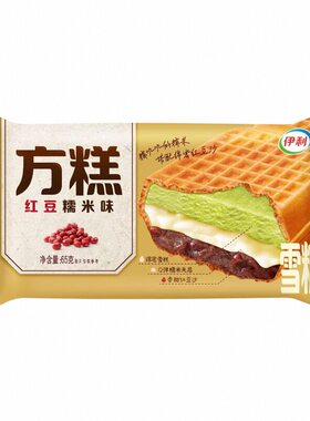 新品伊利红豆糯米味方糕冰淇淋