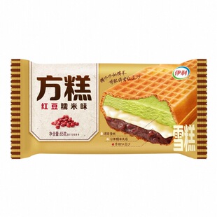 伊利红豆糯米方糕小布丁冰淇淋伊利心情软心可可满口果仁雪糕整箱