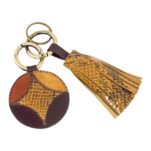 4折国现 |法国Sessun 钥匙扣 Keymi皮革拼接牛皮流苏皮带包包挂饰