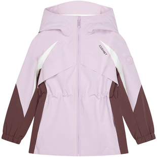 【商场同款】水孩儿女童外套中长款热销秋装新品三防拼色收腰风衣