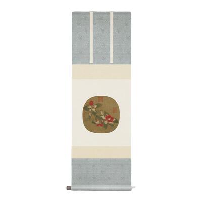 南宋林椿《山茶霁雪图》精裱挂轴
