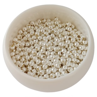 光面圆珠14K包金保色金珠玫瑰金银珠18K隔珠散珠手链项链饰品配件