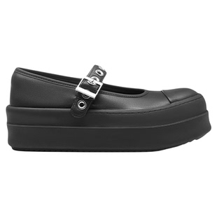 诗歌兰女鞋新款真皮百搭时尚复古一字扣厚底增高休闲玛丽珍单鞋潮