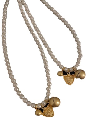 金属盾牌吊坠珍珠项链吾小历