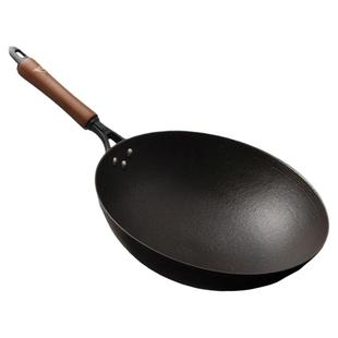 江油宏江第三代燃气家用圆底平底老式生铁锅铸铁锅炒锅无涂层不粘