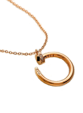 项链钛钢锆石粉色黑色贝壳首饰品