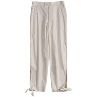 白裤子夏天裤子女薄款时尚  微胖显瘦九分裤夏季薄款女休闲裤