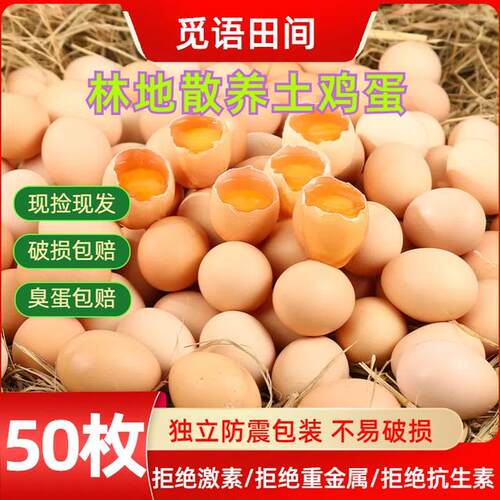 新品50枚山林散养土鸡蛋新鲜鸡蛋营养健康每日甄选40-50克鲜蛋