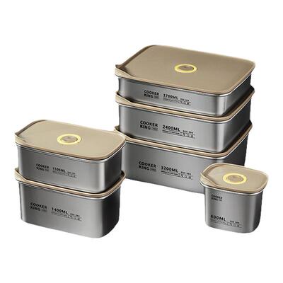 炊大皇不锈钢保鲜盒304食品级饭盒密封水果便当冰箱专用方盒带盖