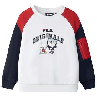 【斐暖功能】FILA斐乐儿童童装卫衣2025年冬季新款男小童加绒上衣