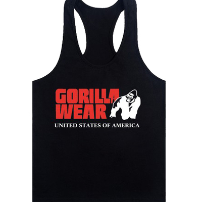 健身健美宽松跑步工字运动男背心