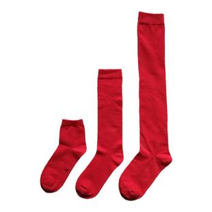 儿童红袜子女童过年新年本命年纯棉红色袜子男孩一双中筒长筒过膝