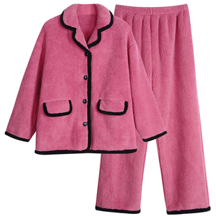 珊瑚绒睡衣女冬天加绒加厚保暖宽松家居服大码可外穿法兰绒防静电