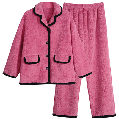 珊瑚绒加绒加厚保暖睡衣套装