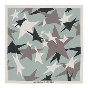 QUORRA S CHORD原创绿色迷彩星星印花缎面丝巾头巾围巾