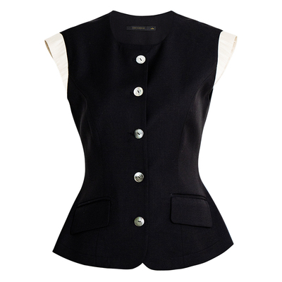 罗衣知性职业短款修身马甲