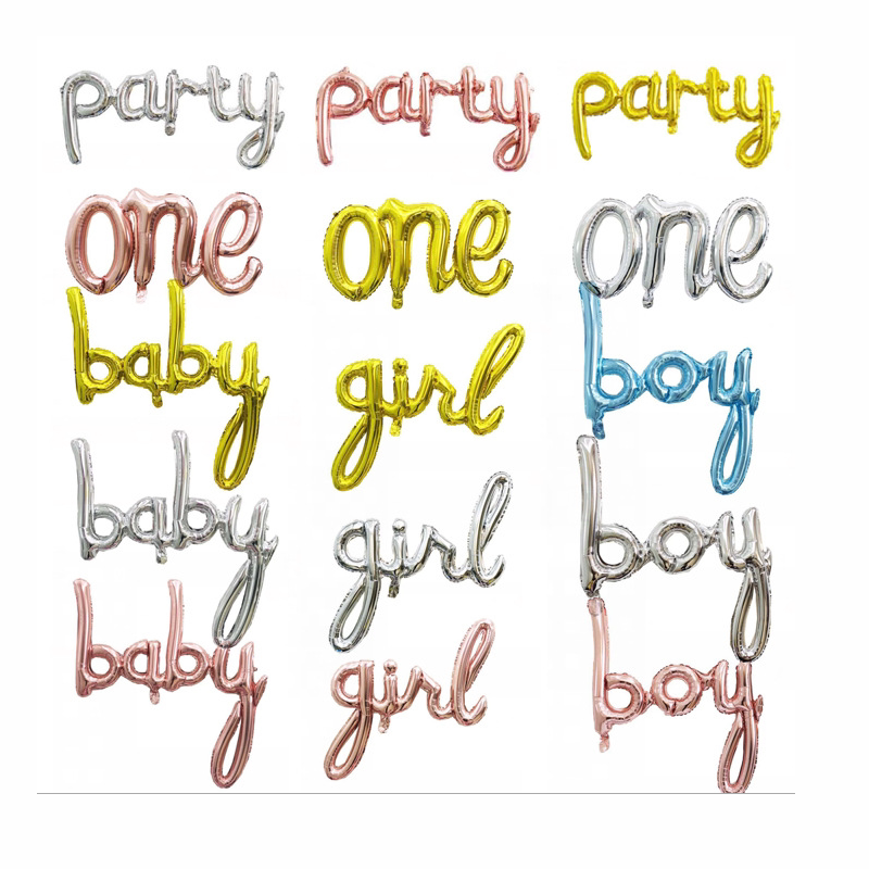 连体字母babyone揭示铝箔气球