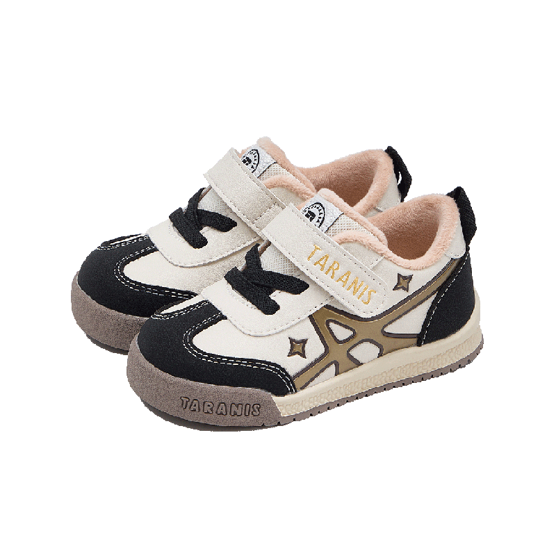 泰兰尼斯冬季新款女童加绒轻便舒适学步鞋男童保暖软底缓震儿童学