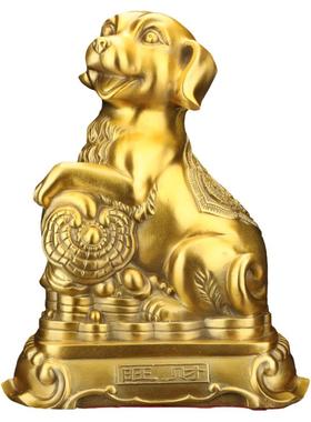 铜狗摆件黄铜生肖狗瑞居空间
