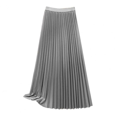 High waisted skirt with pleated skirt women 高腰半身裙百褶裙