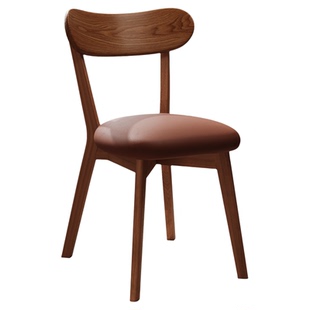 餐椅家用实木椅子2025新款软包靠背椅木头中古餐厅餐桌椅吃饭凳子