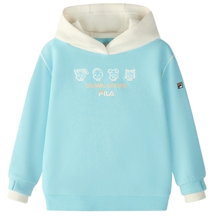FILA KIDSx原田治联名系列斐乐儿童卫衣2024冬新款女小童连帽卫衣