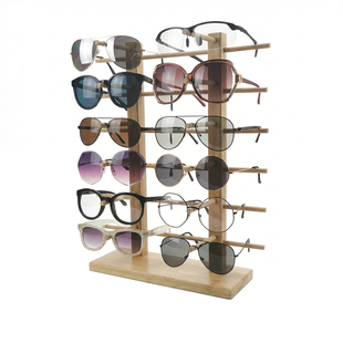 清漆眼镜展示架高档实木太阳镜陈列架竹木墨镜支架镜架陈列道具