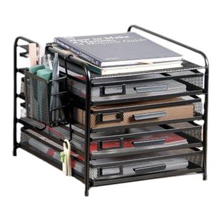 金属桌面文件柜办公室A4文件夹加厚多层组合柜子资料柜抽屉式物架收纳盒储物分类档案柜办公用