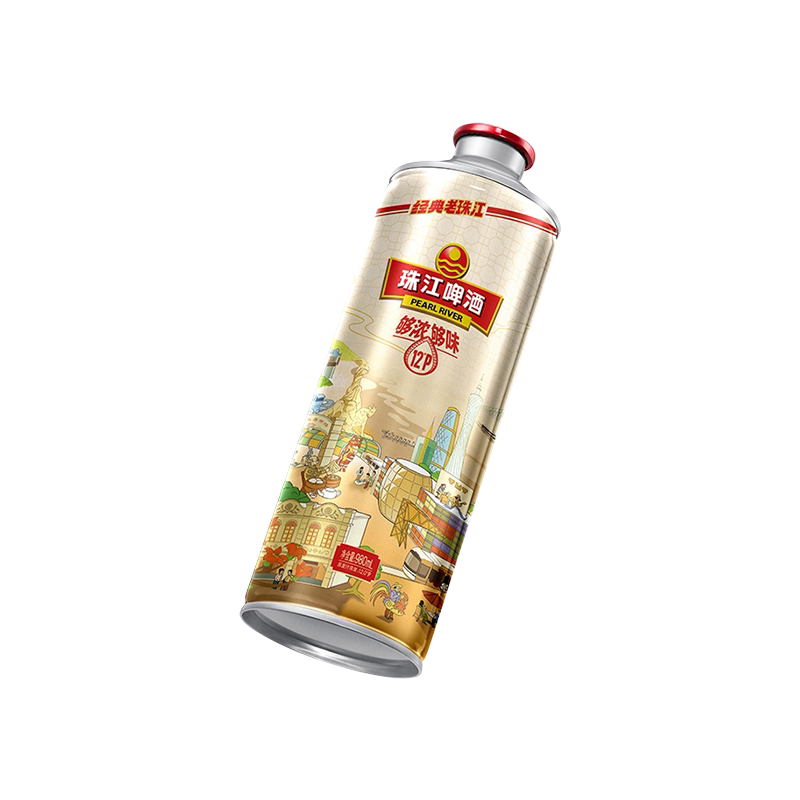 12度经典老珠江980mL*1罐夏天必备