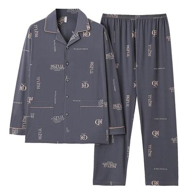 男士睡衣春秋季纯棉长袖薄款夏天