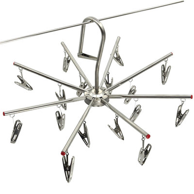 折叠不锈钢旅行衣架伞形袜子架