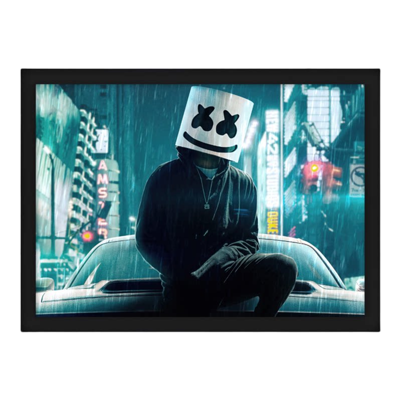 marshmello百大DJ电音带框挂画