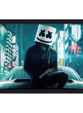 marshmello百大DJ电音带框挂画