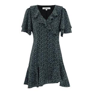 MOUSSY 春季甜美学院风V领荷叶边茶歇裙碎花连衣裙028HSZ30-1811